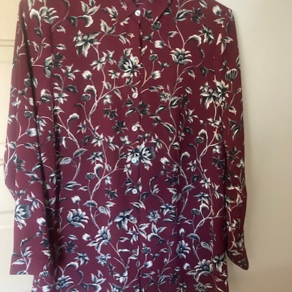 NWOT J Jill Burgundy Long Sleeve Tunic